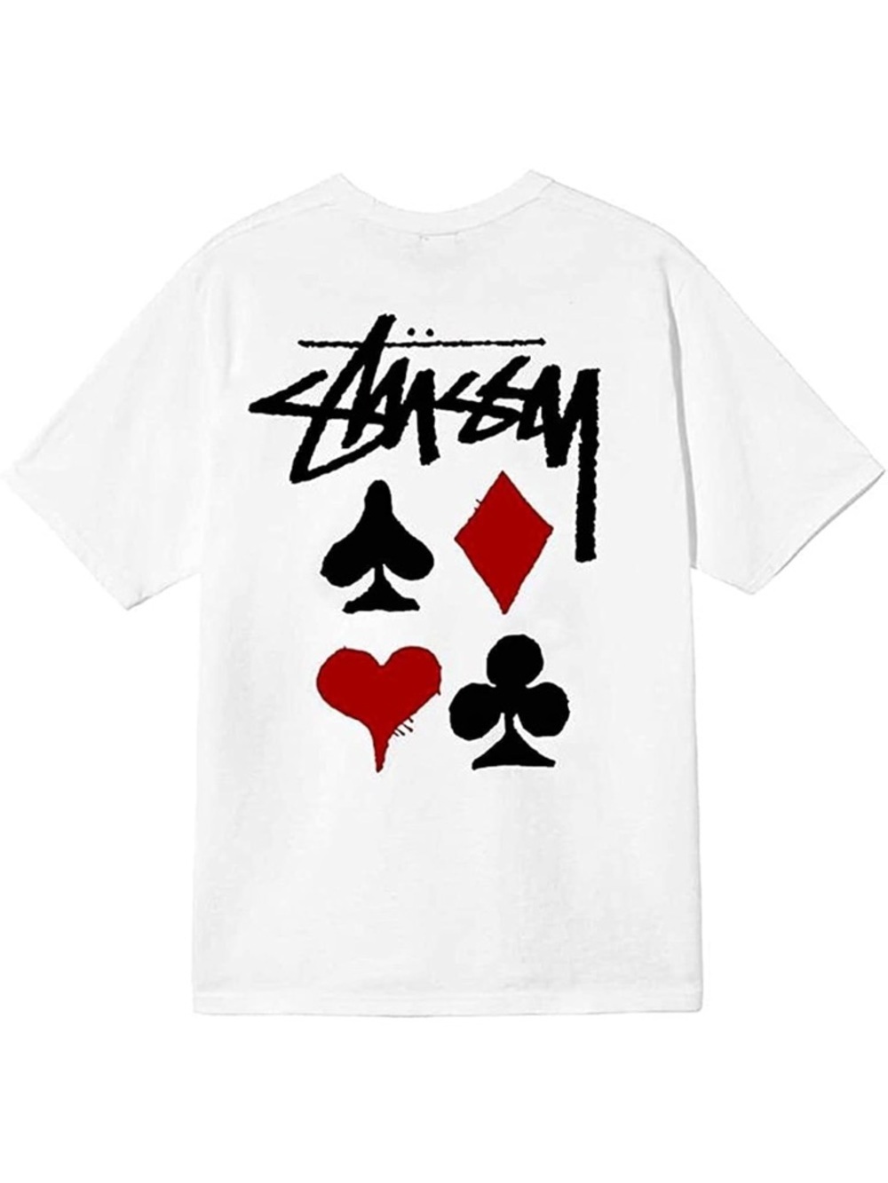 Stussy Card Suits Tee White Playing Cards Logo Shirt Size M NWT